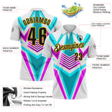 Custom White Black Green Purple-Yellow Esports Performance Polo Shirt