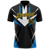 Custom Black Blue-Yellow Esports Performance Polo Shirt