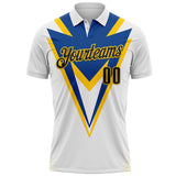 Custom White Black Blue-Yellow Esports Performance Polo Shirt
