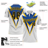 Custom White Black Blue-Yellow Esports Performance Polo Shirt
