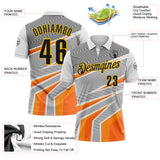 Custom White Black Gray Orange-Yellow Esports Performance Polo Shirt