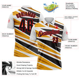 Custom White Black Yellow-Fire Red Esports Performance Polo Shirt