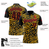 Custom Black Gold-Fire Red Esports Performance Polo Shirt