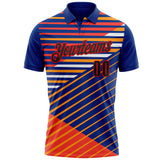 Custom Royal Black Yellow Orange-Fire Red Esports Performance Polo Shirt
