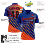 Custom Royal Black Yellow Orange-Fire Red Esports Performance Polo Shirt
