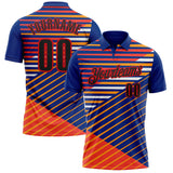 Custom Royal Black Yellow Orange-Fire Red Esports Performance Polo Shirt