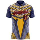 Custom Blue Black Yellow-Fire Red Esports Performance Polo Shirt