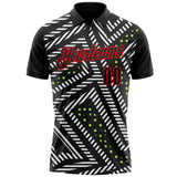 Custom Black Neon Green-Fire Red Esports Performance Polo Shirt