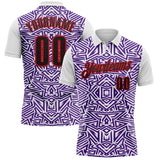 Custom White Black Purple-Fire Red Esports Performance Polo Shirt