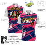 Custom White Black Neon Pink Blue-Gold Esports Performance Polo Shirt
