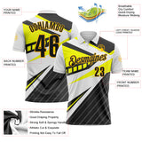 Custom White Black Light Yellow-Gold Esports Performance Polo Shirt
