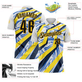 Custom White Black Blue-Gold Esports Performance Polo Shirt