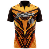 Custom Brown Black Yellow-White Esports Performance Polo Shirt