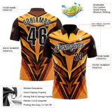 Custom Brown Black Yellow-White Esports Performance Polo Shirt