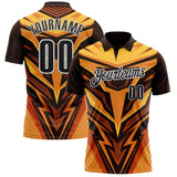 Custom Brown Black Yellow-White Esports Performance Polo Shirt
