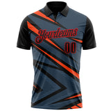 Custom Black Orange-Fire Red Esports Performance Polo Shirt