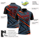 Custom Black Orange-Fire Red Esports Performance Polo Shirt