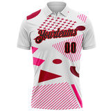 Custom White Black Pink-Fire Red Esports Performance Polo Shirt