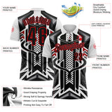 Custom White Black-Fire Red Esports Performance Polo Shirt