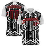 Custom White Black-Fire Red Esports Performance Polo Shirt