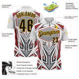 Custom White Black Red Gray-Gold Esports Performance Polo Shirt