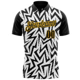 Custom Black White-Gold Esports Performance Polo Shirt