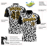 Custom Black White-Gold Esports Performance Polo Shirt
