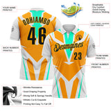 Custom White Black Orange Pea Green-Gold Esports Performance Polo Shirt