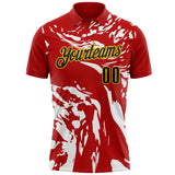 Custom Red Black White-Gold Esports Performance Polo Shirt