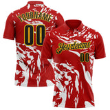 Custom Red Black White-Gold Esports Performance Polo Shirt