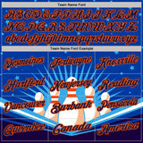 Custom Blue Navy-Orange Bowling Pins Performance Polo Shirt