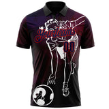 Custom Black Navy-Red Bowling Player Performance Polo Shirt