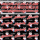 Custom Black Red-White Bowling Ball And Pins Pixel Performance Polo Shirt