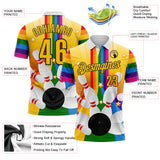 Custom Yellow-Black Bowling Ball And Pins Strike Performance Polo Shirt