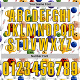 Custom White Yellow-Black Bowling Ball And Pins Performance Polo Shirt