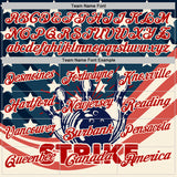 Custom Blue Red-Cream Bowling Ball And Pins Strike Retro American Flag Performance Polo Shirt