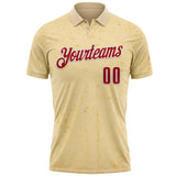 Custom City Cream Red-White Bowling Ball And Pins Retro Performance Polo Shirt