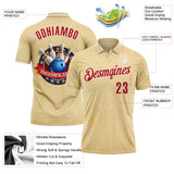 Custom City Cream Red-White Bowling Ball And Pins Retro Performance Polo Shirt
