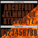 Custom Black-Orange Bowling Strike Flame Performance Polo Shirt