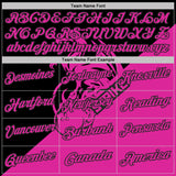 Custom Deep Pink-Black Bowling Strike Flame Dragon Performance Polo Shirt