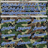 Custom Camo Royal-White Bowling Ball Performance Polo Shirt