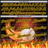 Custom Black-Gold Flame Baseball Fireball 3D Pattern Performance Polo Shirt