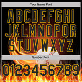 Custom Black-Gold Flame Baseball Fireball 3D Pattern Performance Polo Shirt