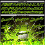 Custom Black-Neon Green Flame Golf Ball 3D Pattern Performance Polo Shirt