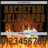 Custom Black-Bay Orange Flame Volleyball Ball 3D Pattern Performance Polo Shirt