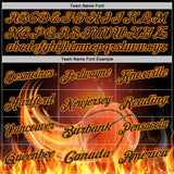 Custom Black-Bay Orange Flame Basketball Ball 3D Pattern Performance Polo Shirt