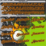 Custom Black Neon Green-Bay Orange Flame Golf Ball Splatter 3D Pattern Performance Polo Shirt