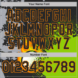 Custom Black Neon Green-Bay Orange Flame Golf Ball Splatter 3D Pattern Performance Polo Shirt