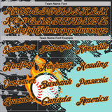 Custom Black Ice Blue-Bay Orange Flame Baseball Ball Splatter 3D Pattern Performance Polo Shirt