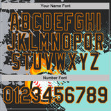 Custom Black Ice Blue-Bay Orange Flame Baseball Ball Splatter 3D Pattern Performance Polo Shirt